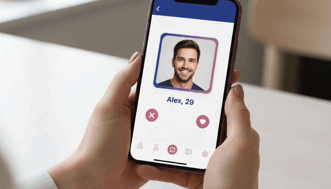 Dating app on a mobile device