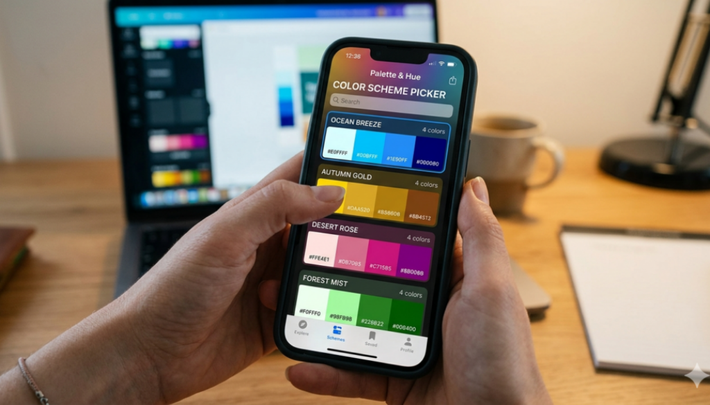 display how a person could select a color scheme for their business.