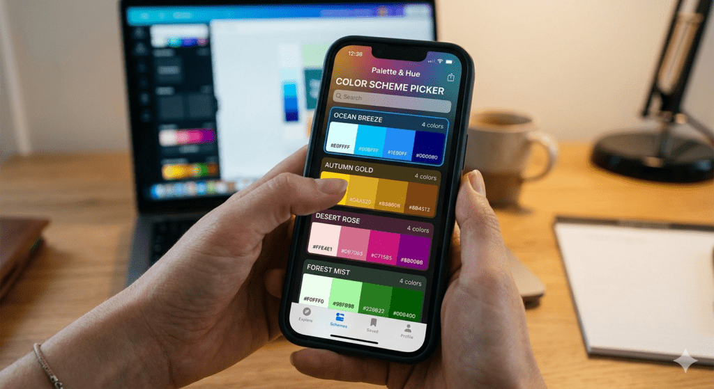 display how a person could select a color scheme for their business.