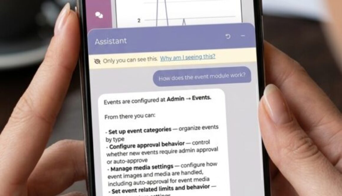 Screenshot of iDateMedia customer using the AI chatbot to navigate through the admin settings.